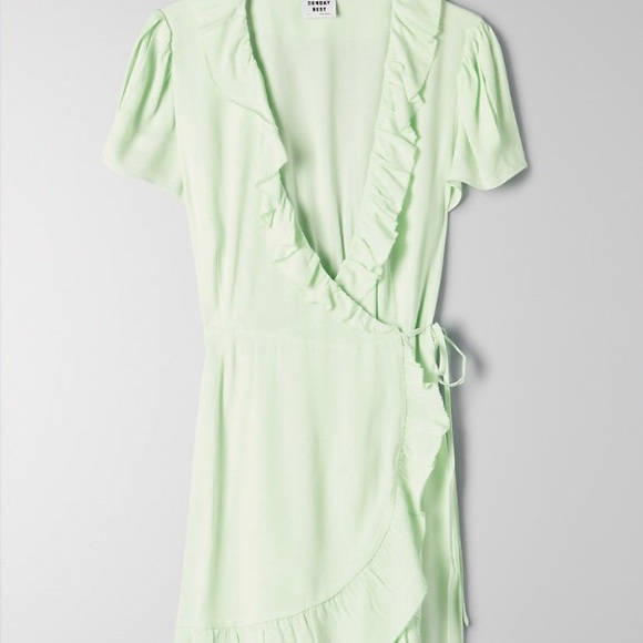 aritzia green wrap dress Hyde Mini Dress